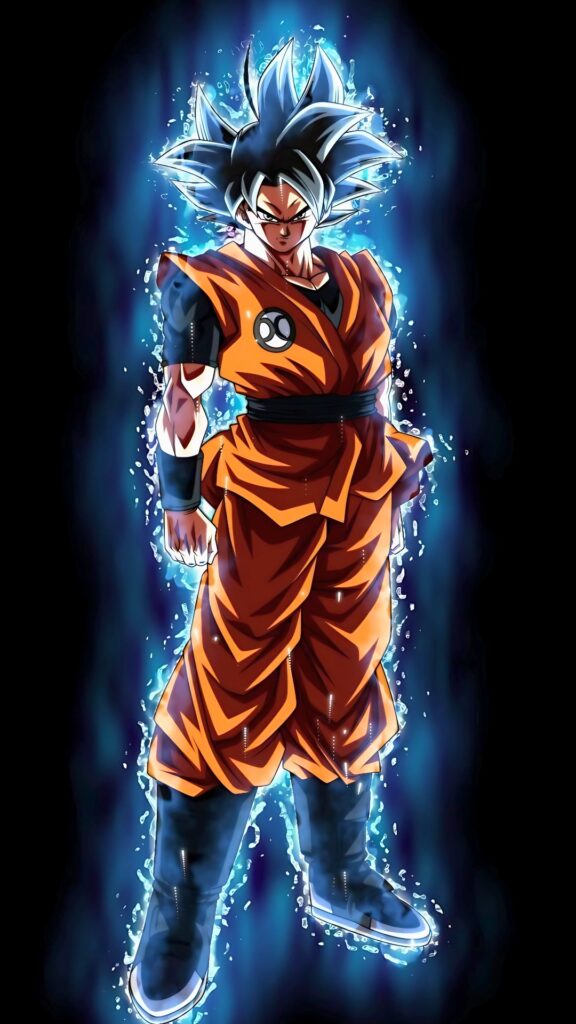 Ultra Instinct Goku in glowing aura – 4K MUI anime wallpaper