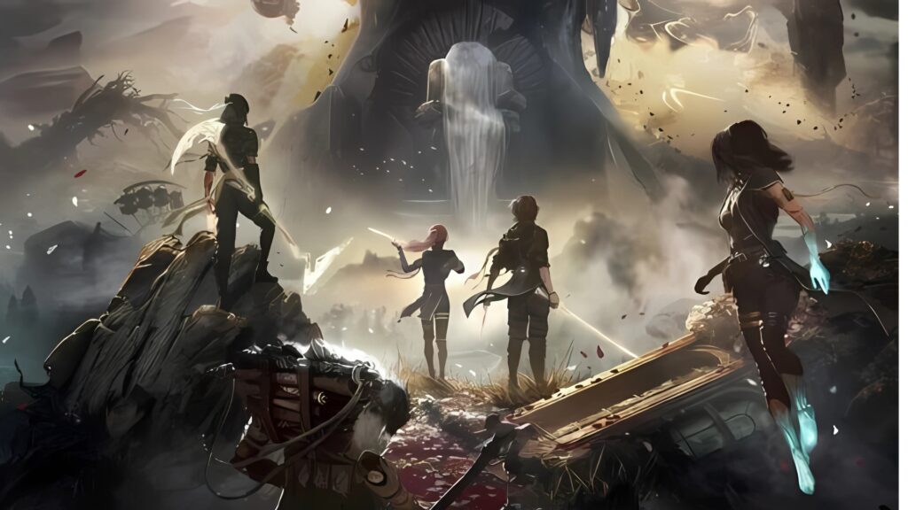 Clair Obscur: Expedition 33 official PS5 wallpaper showing key characters in a dark fantasy landscape, celebrating the April 2025 PlayStation Players’ Choice win.