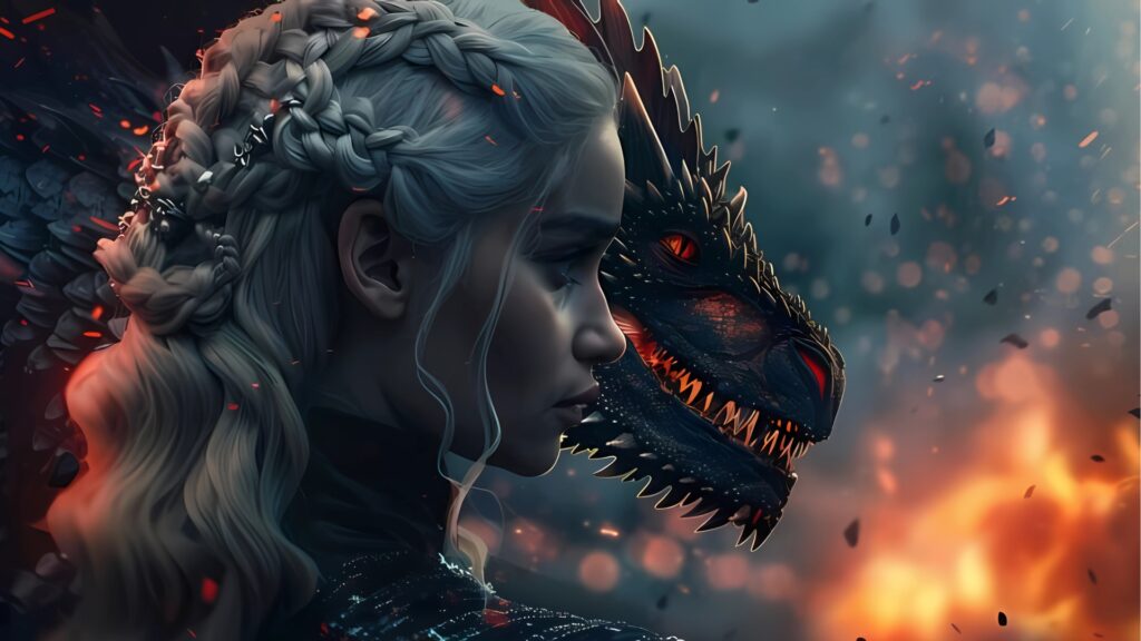 Daenerys Targaryen with dragon Drogon – Game of Thrones HD wallpaper for computer