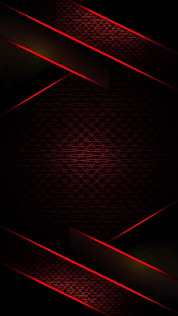 Dark red abstract wallpaper with layered diagonal bars and geometric patterns on a black background