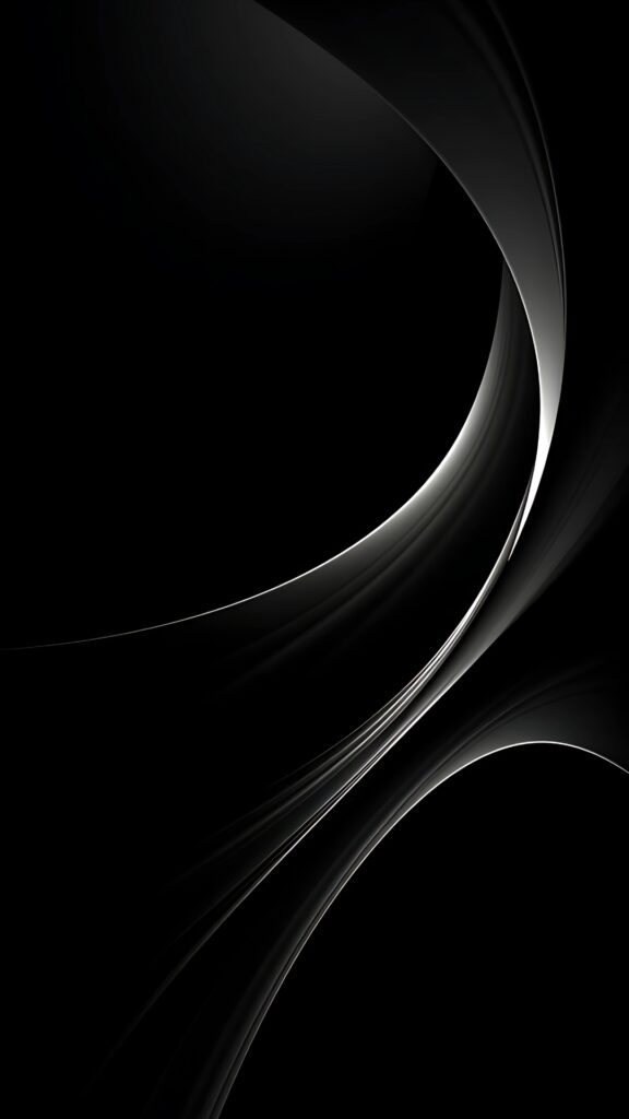 Abstract black aesthetic wallpaper with smooth curved lines and modern dark gradient design, ideal for mobile and iPhone backgrounds.