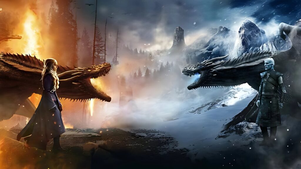 Daenerys Targaryen vs Night King with dragons – Game of Thrones 4K dragon wallpaper