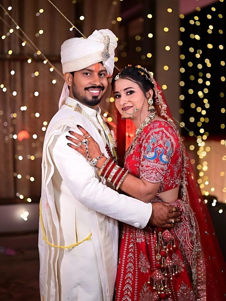 Indian bride and groom in traditional attire for shaadi girl image photo and wallpaper