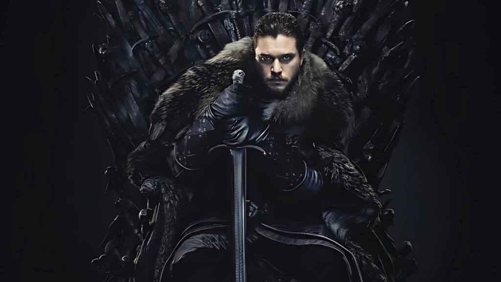 Jon Snow sitting on the Iron Throne – Game of Thrones 4K wallpaper for PC
